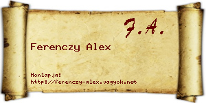 Ferenczy Alex névjegykártya